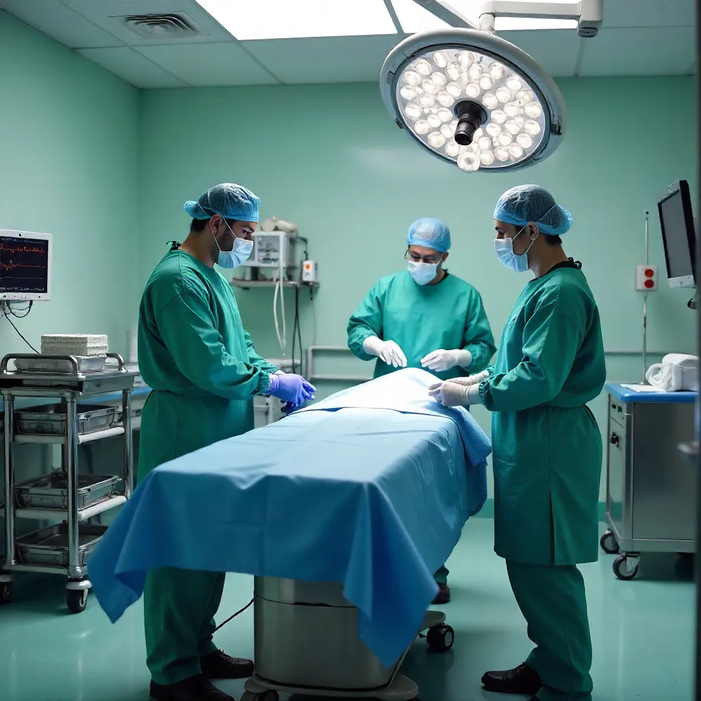 Medical Team in PPE Preparing for Surgery