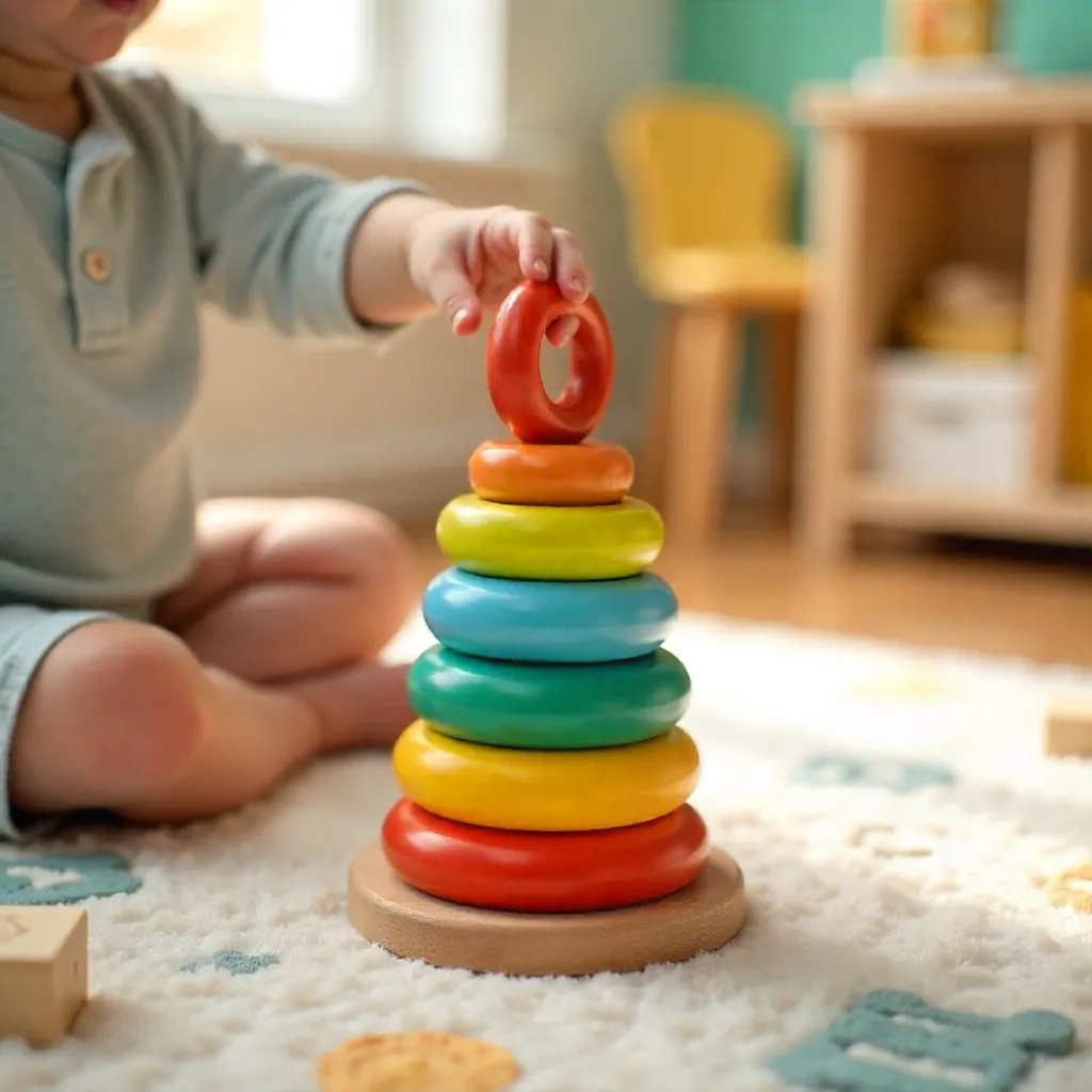Colorful Wooden Stacking Toy for Imaginative Play