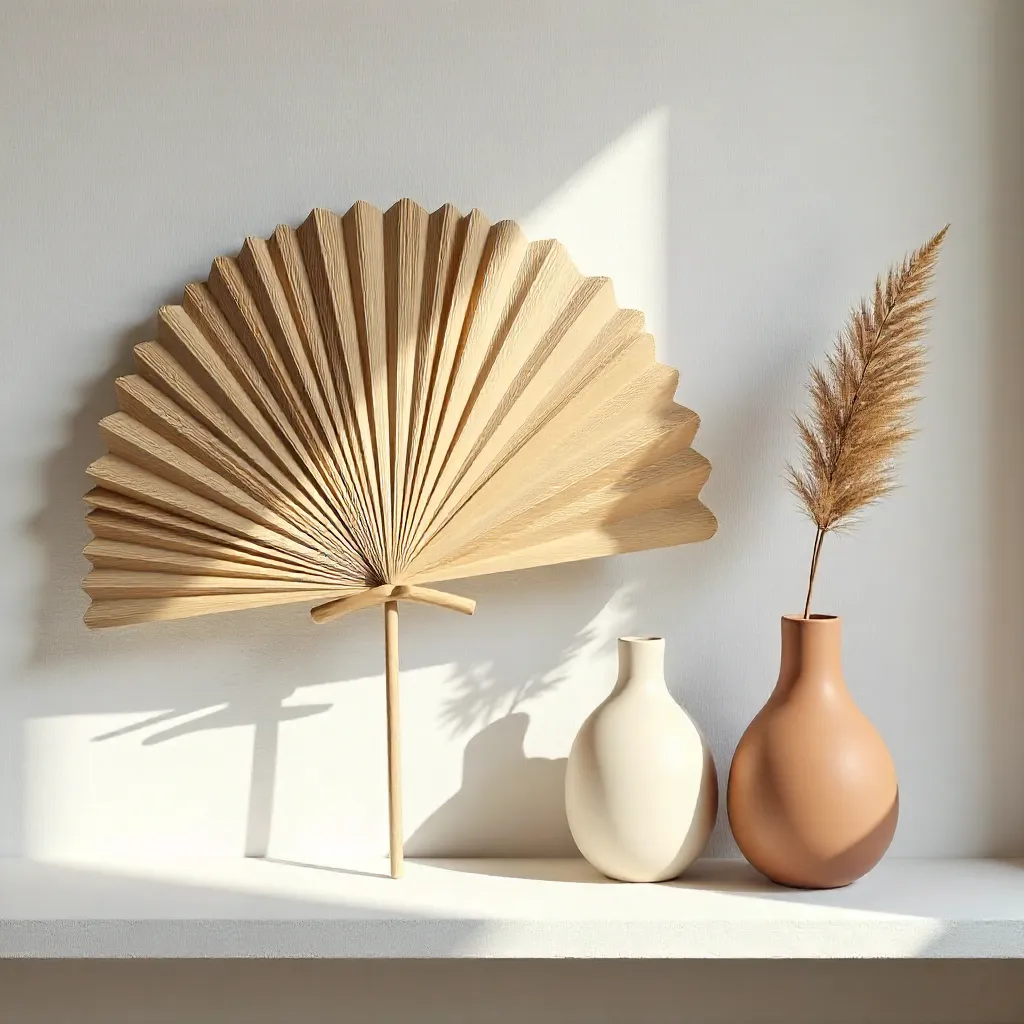 Elegant Minimalist Decor: Dried Palm Leaf & Ceramic Vases