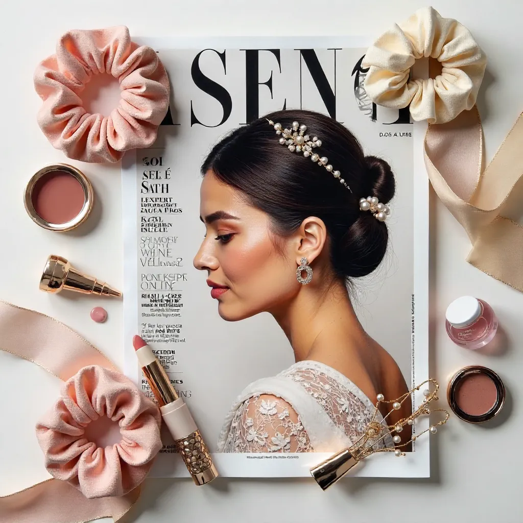 Flat Lay Beauty on Fashion Magazine Page
