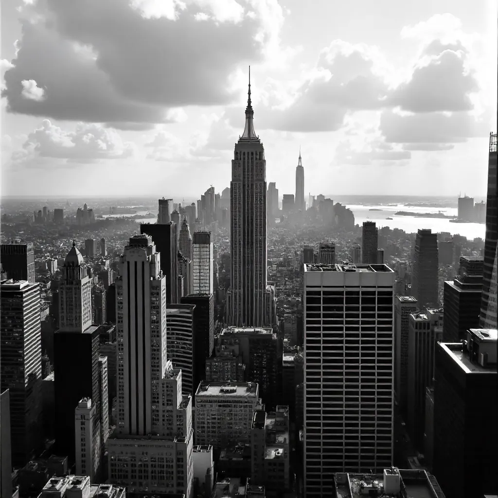 Midtown Monochrome: Chrysler Building Skyline