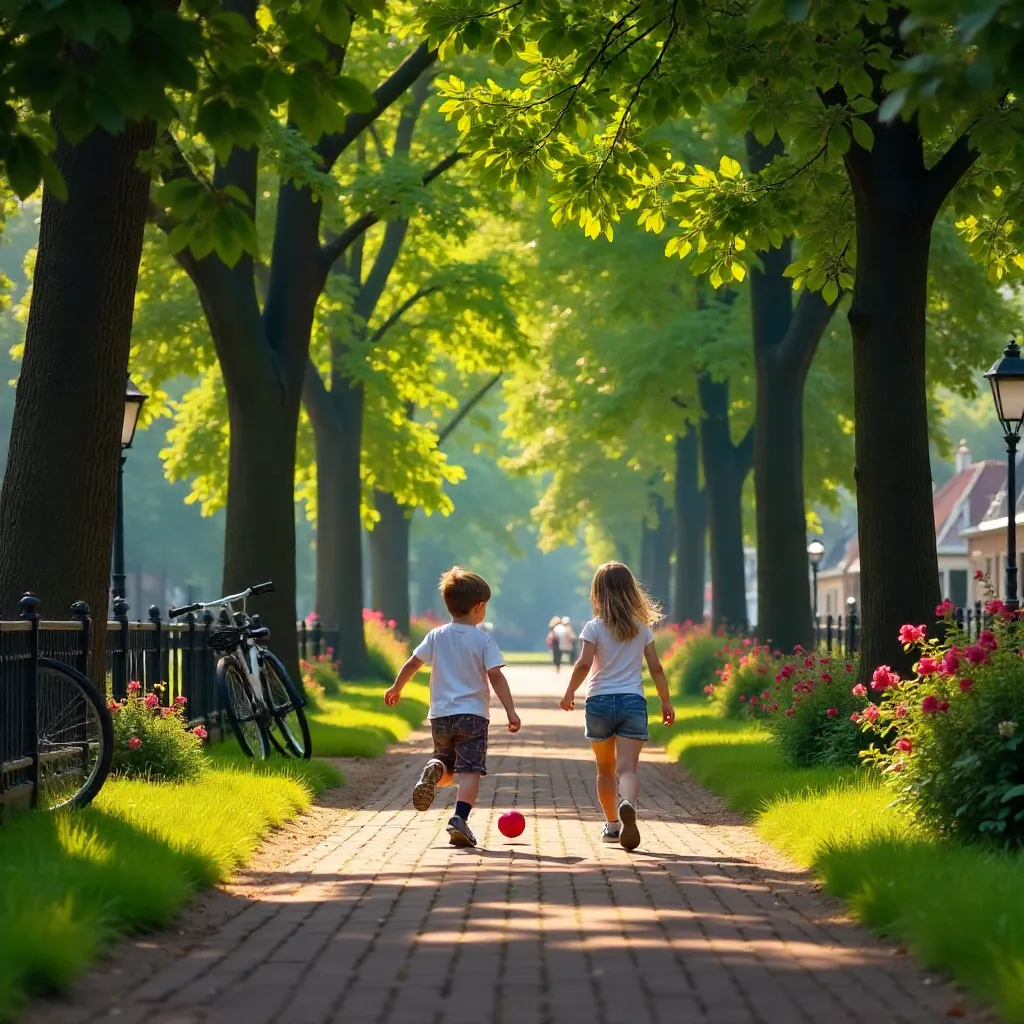 Children at Play on a Lime-Tree Path in Utrecht Park