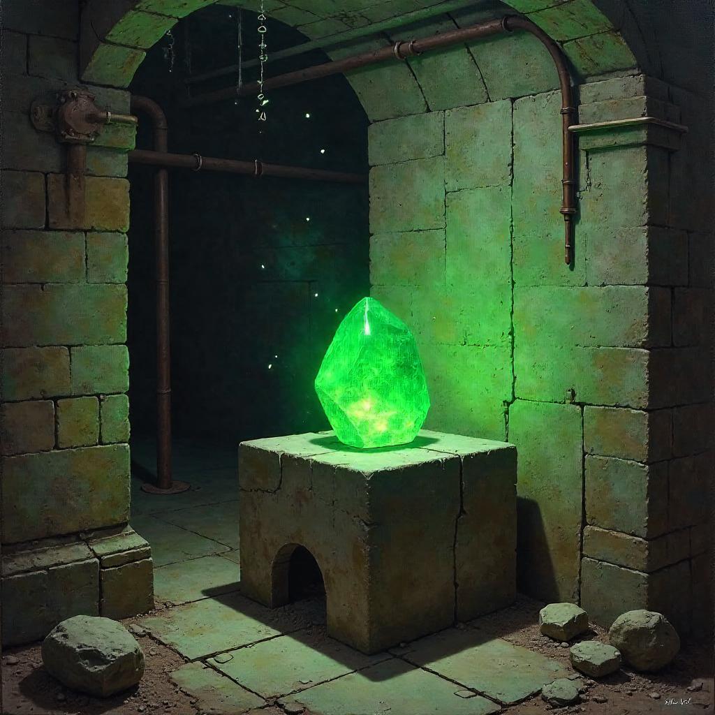 Emerald Infinity Stone in a Damp Basement