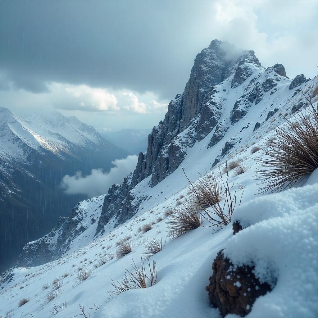 Rain on a Snowy Alpine Summit