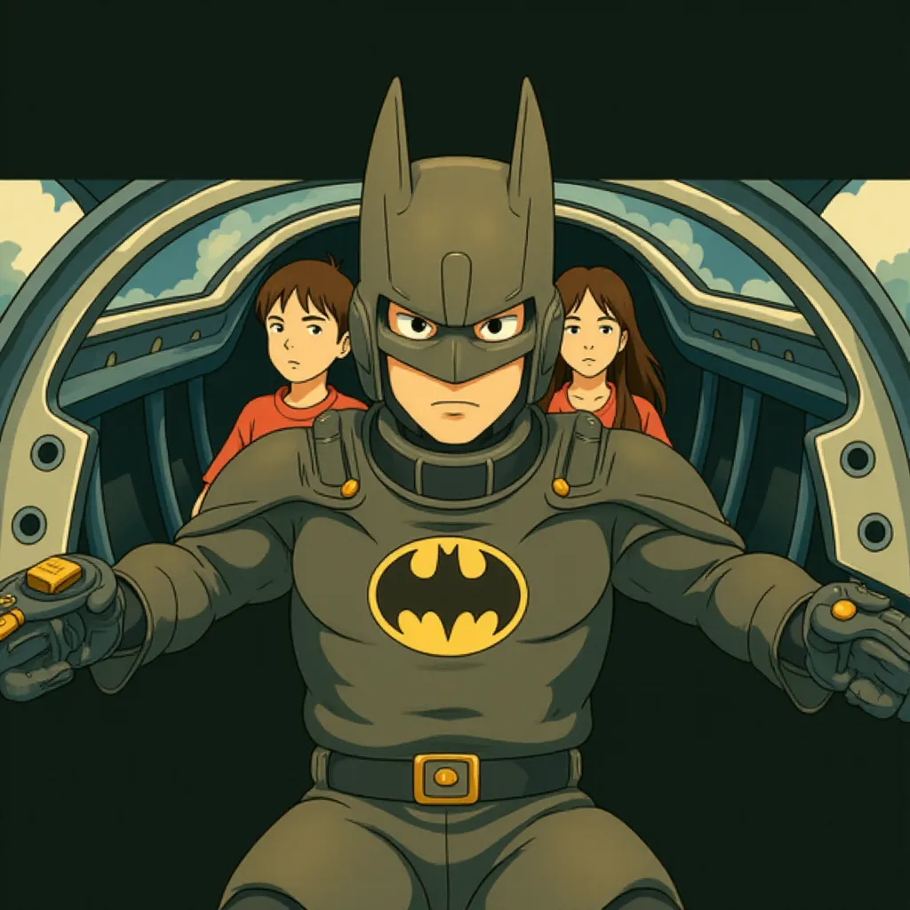 Michael Keaton and Ezra Miller in The Flash (2023) - Anime style
