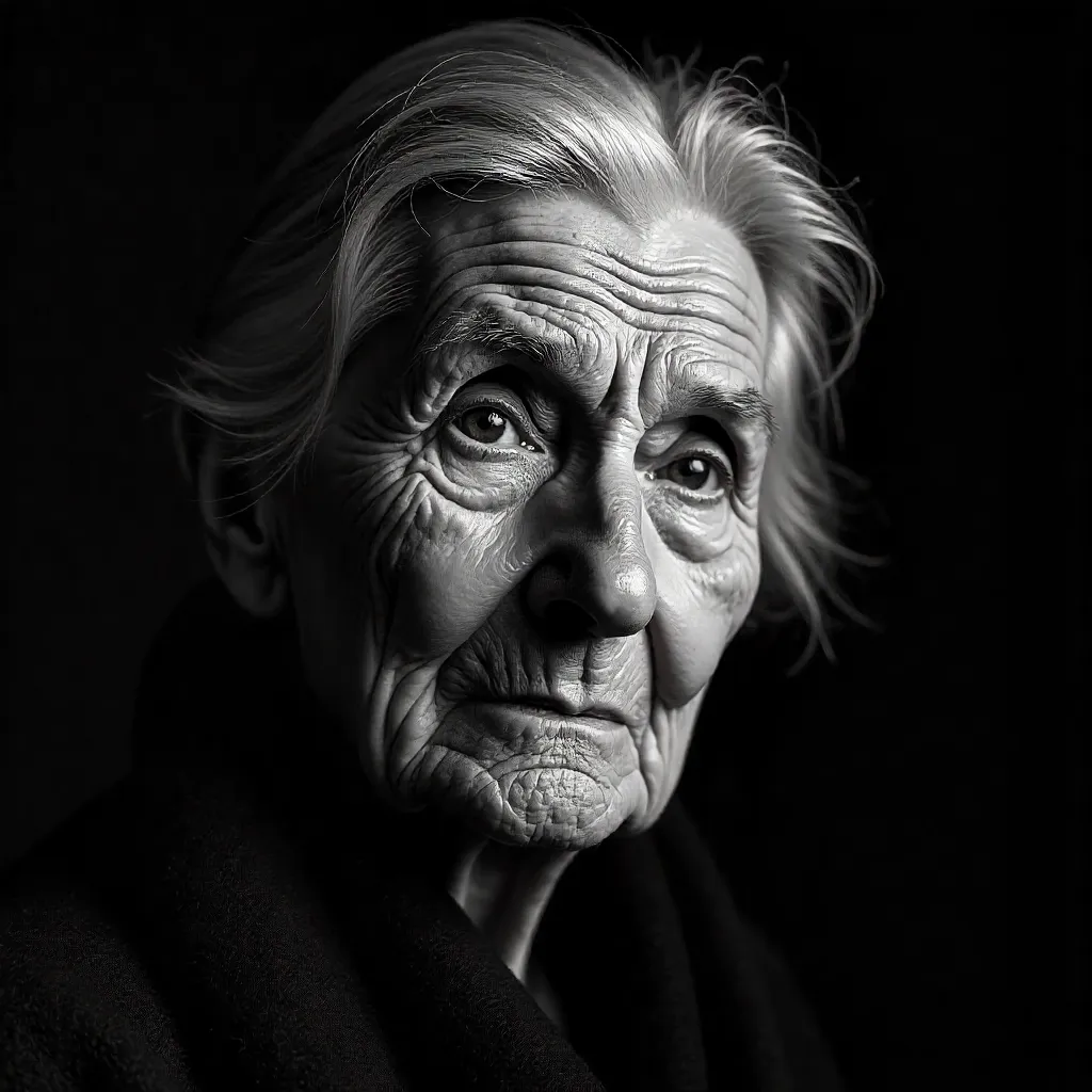 Wisdom in a Black-and-White Portrait