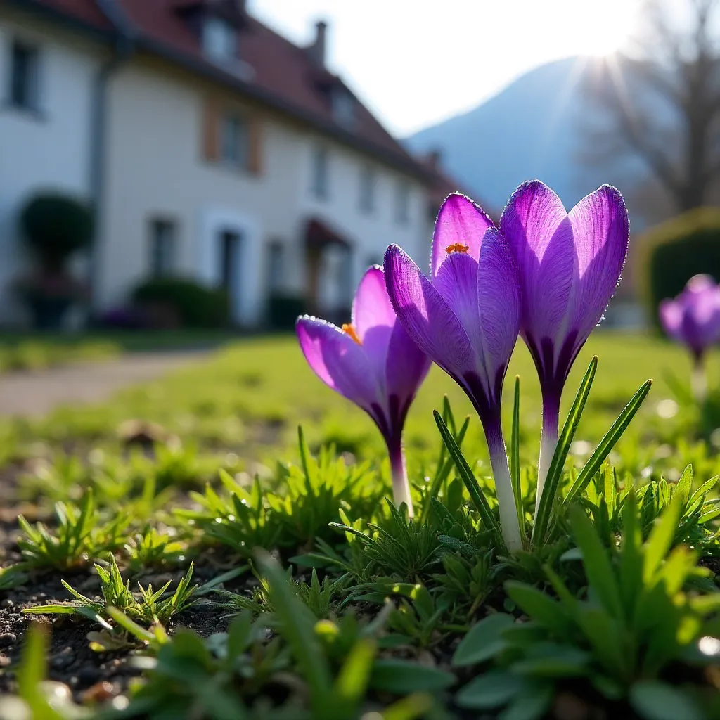 Delicate Purple Crocus in Munich Spring