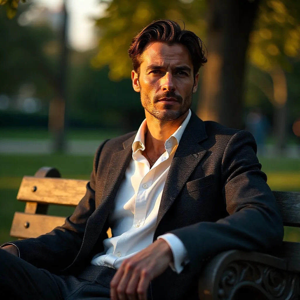 Dramatic Outdoor Portrait of a Stylish Man in a Blazer