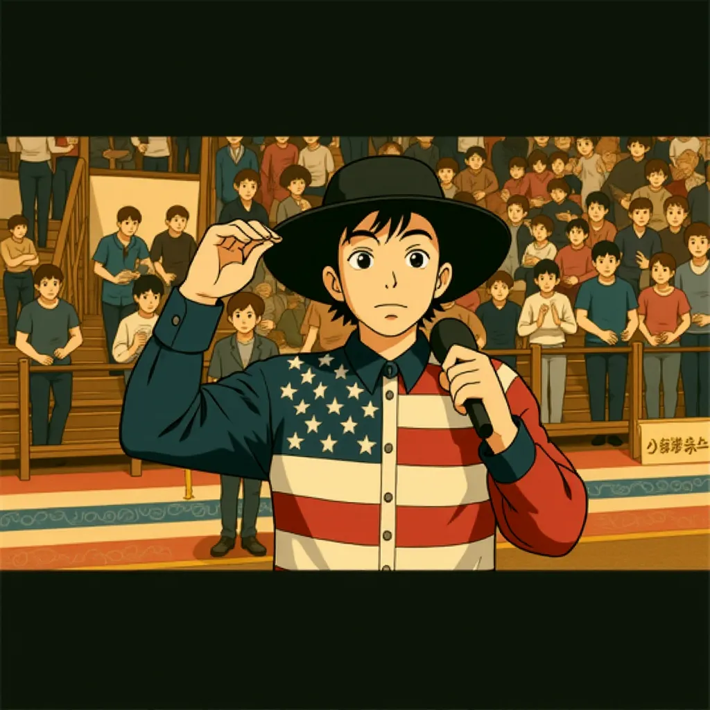Sacha Baron Cohen in Borat (2006) - Anime style