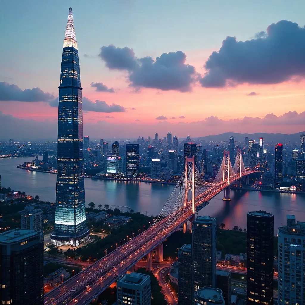 Twilight Panorama: Tokyo Skyline of Modern Architecture