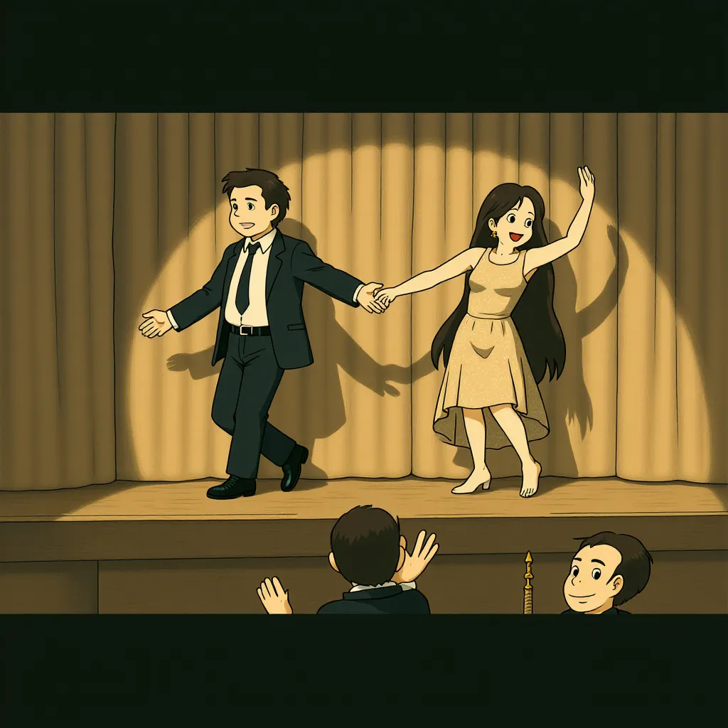 Jean Dujardin and Missi Pyle in The Artist (2011) - Anime style