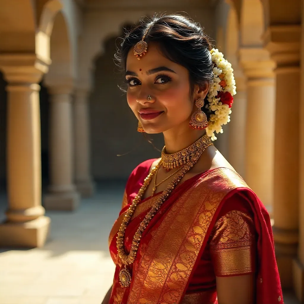 Telangana Bride in Traditional South Indian Attire