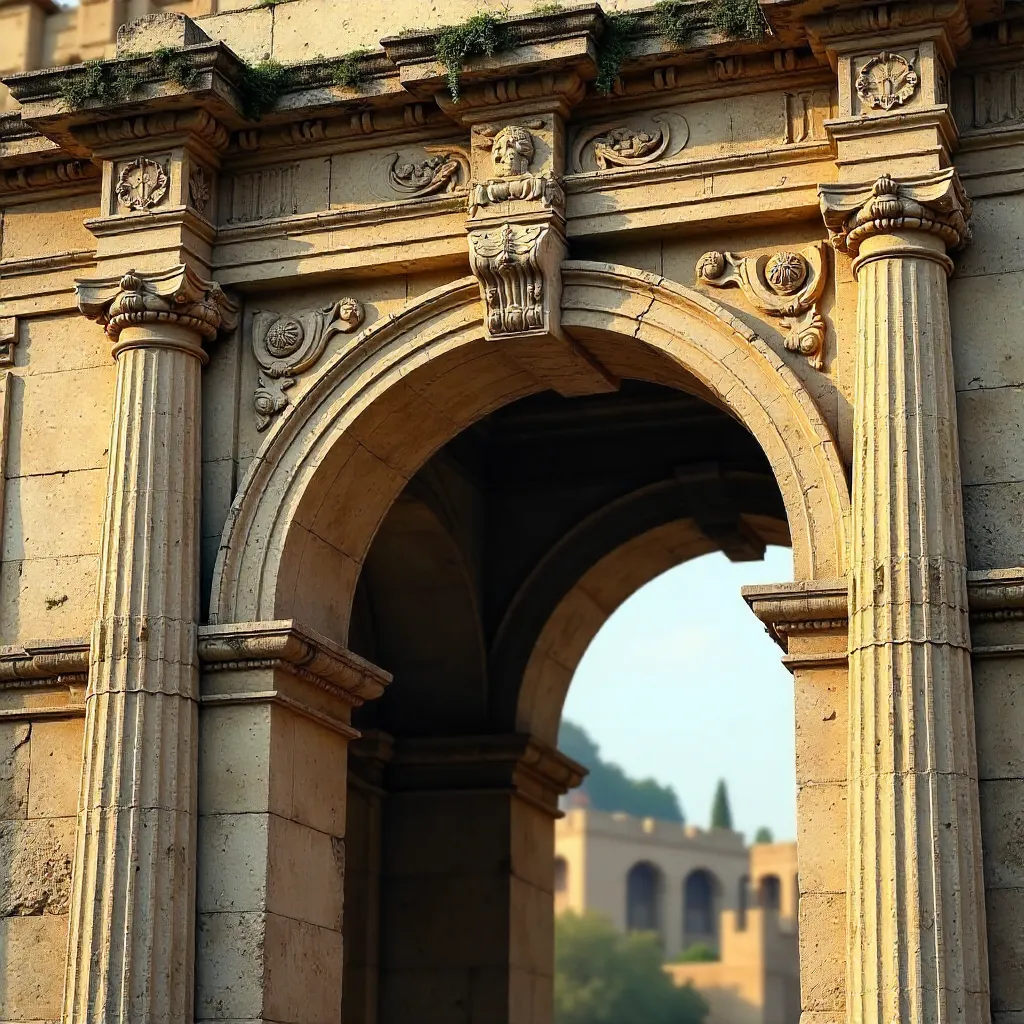 Ornate Classical Stone Archway: A Detailed View