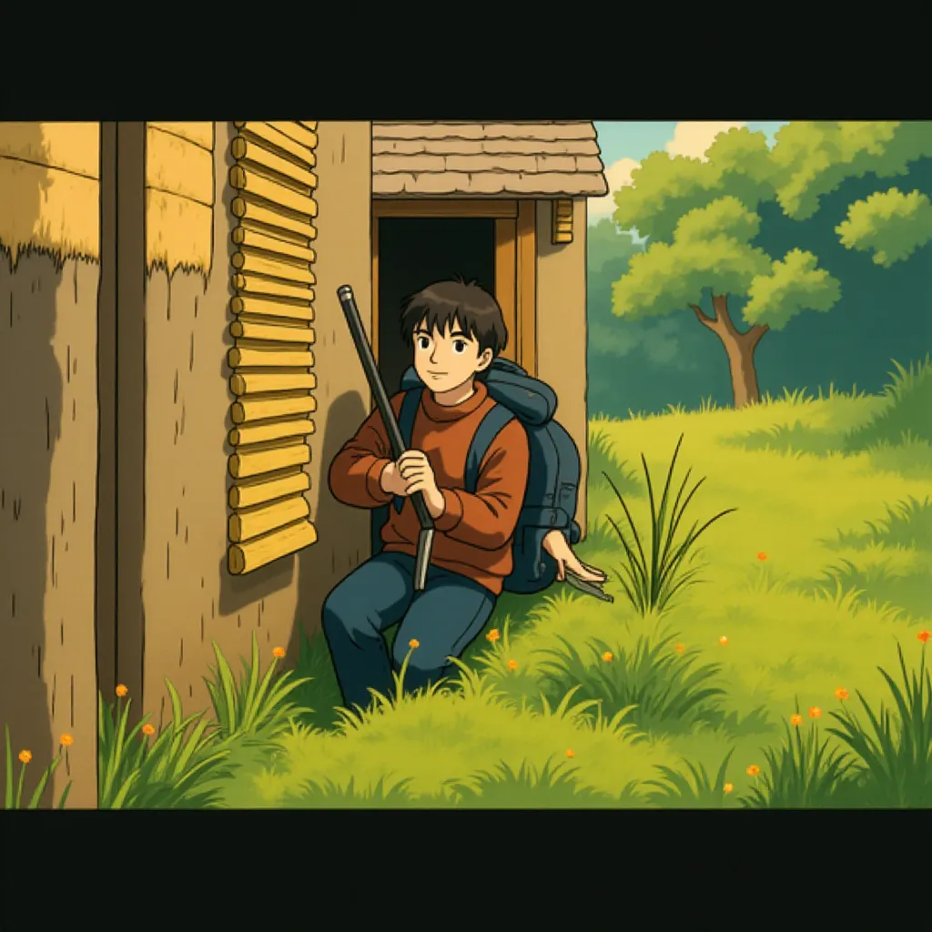Aaron Taylor-Johnson and Alfie Williams in 28 Years Later (2025) - Ghibli style