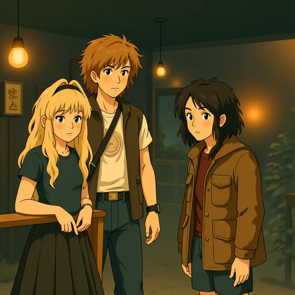 Chris Pratt, Ke Huy Quan, and Millie Bobby Brown in The Electric State (2025) - Ghibli style
