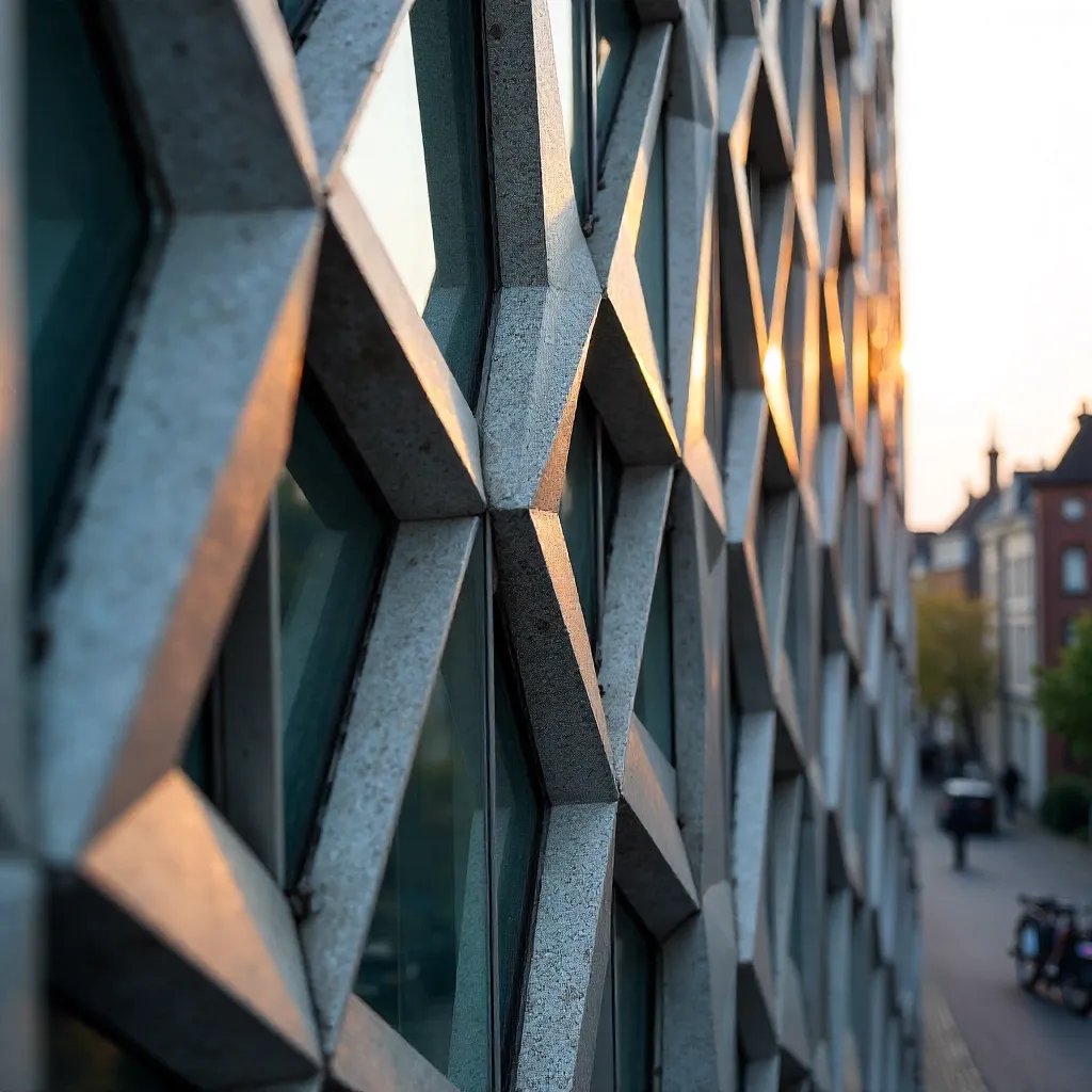 Close-Up Geometric Facade in Utrecht
