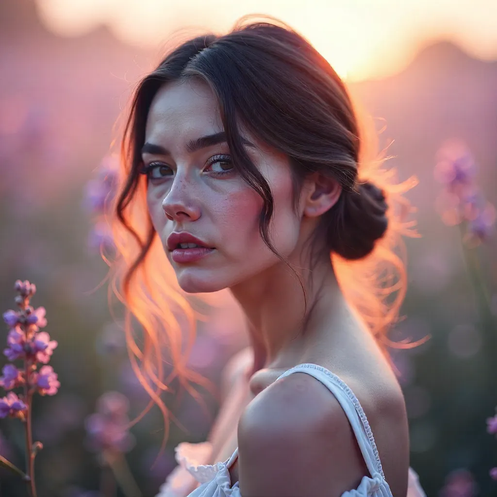 Dreamy Soft-Focus Portrait of Mysterious Grace