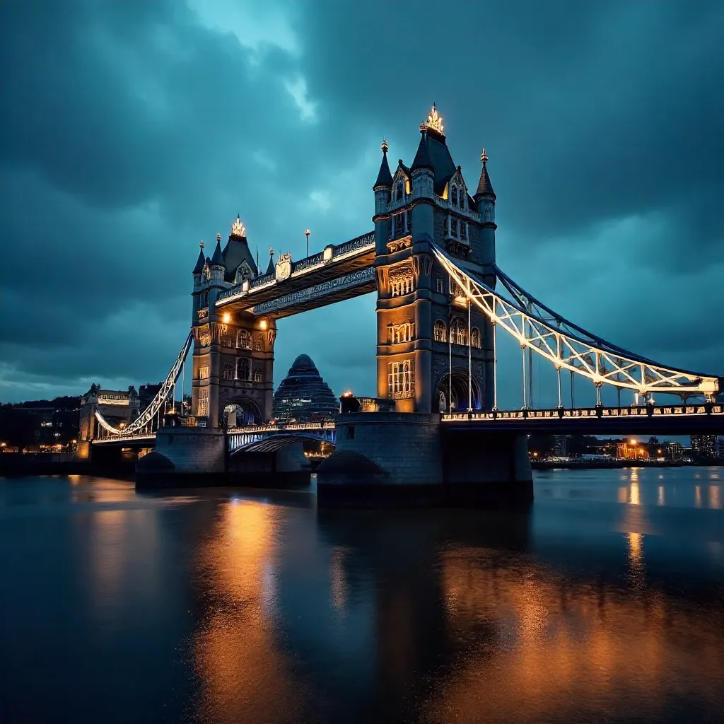 Twilight Majesty: Tower Bridge under Moody Clouds