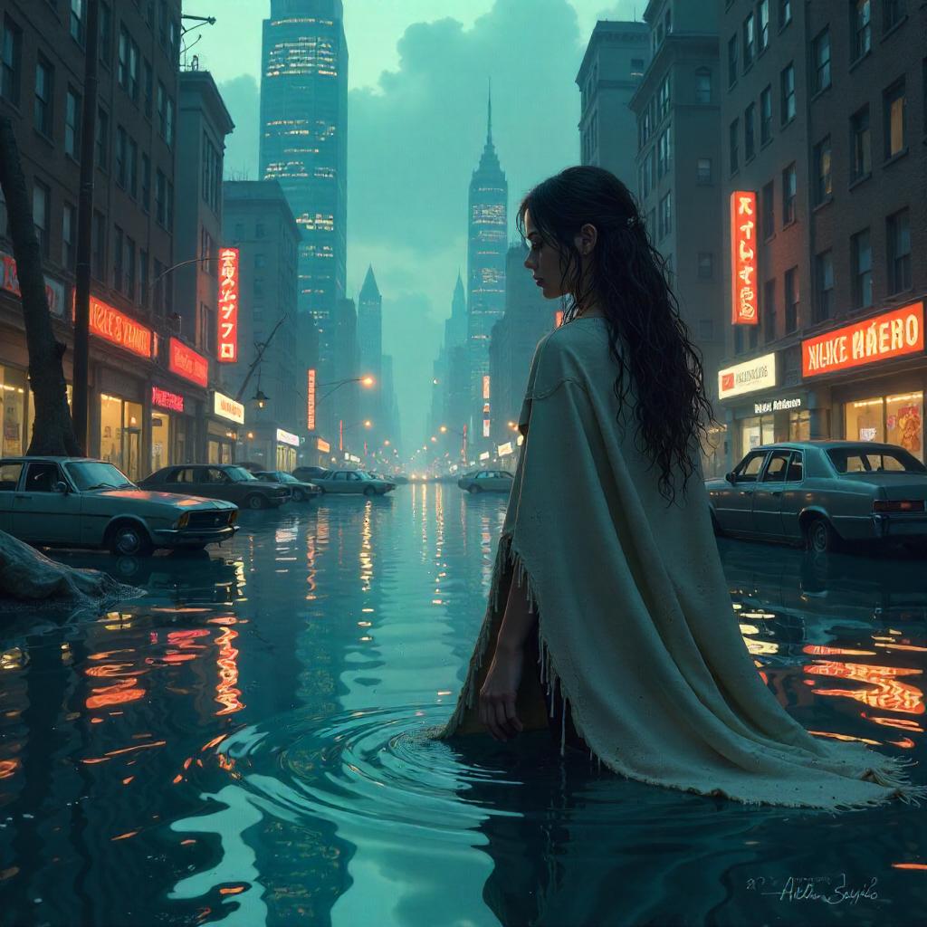 Selkie in the Submerged City — Concept Art