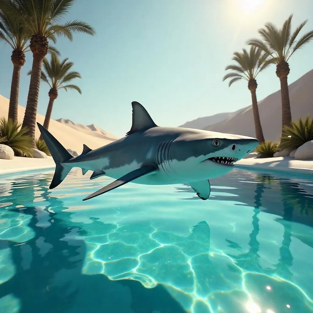 Shark in a Desert Oasis - Photorealistic