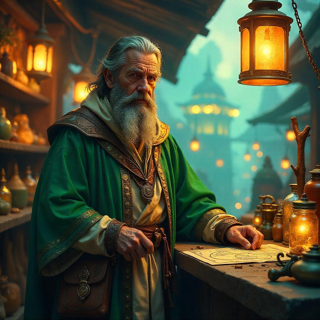 The Enchanted Market: Photorealistic Merchant