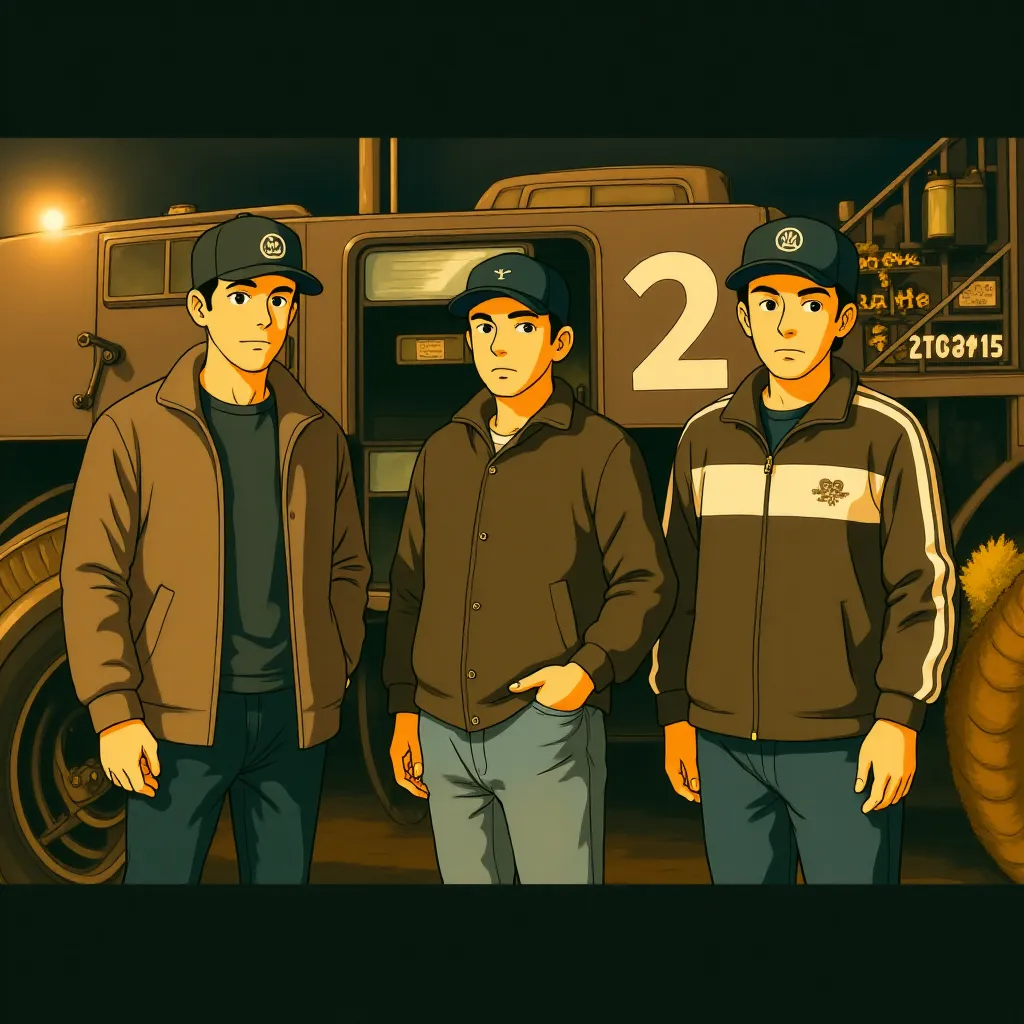Ice Cube, Dr. Dre, and F. Gary Gray in Straight Outta Compton (2015) - Anime style