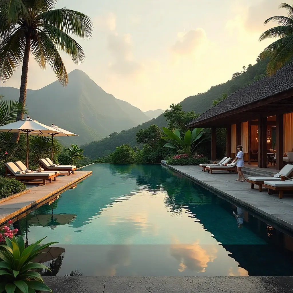 Serene Mountain-View Pool Resort in Jawa Barat