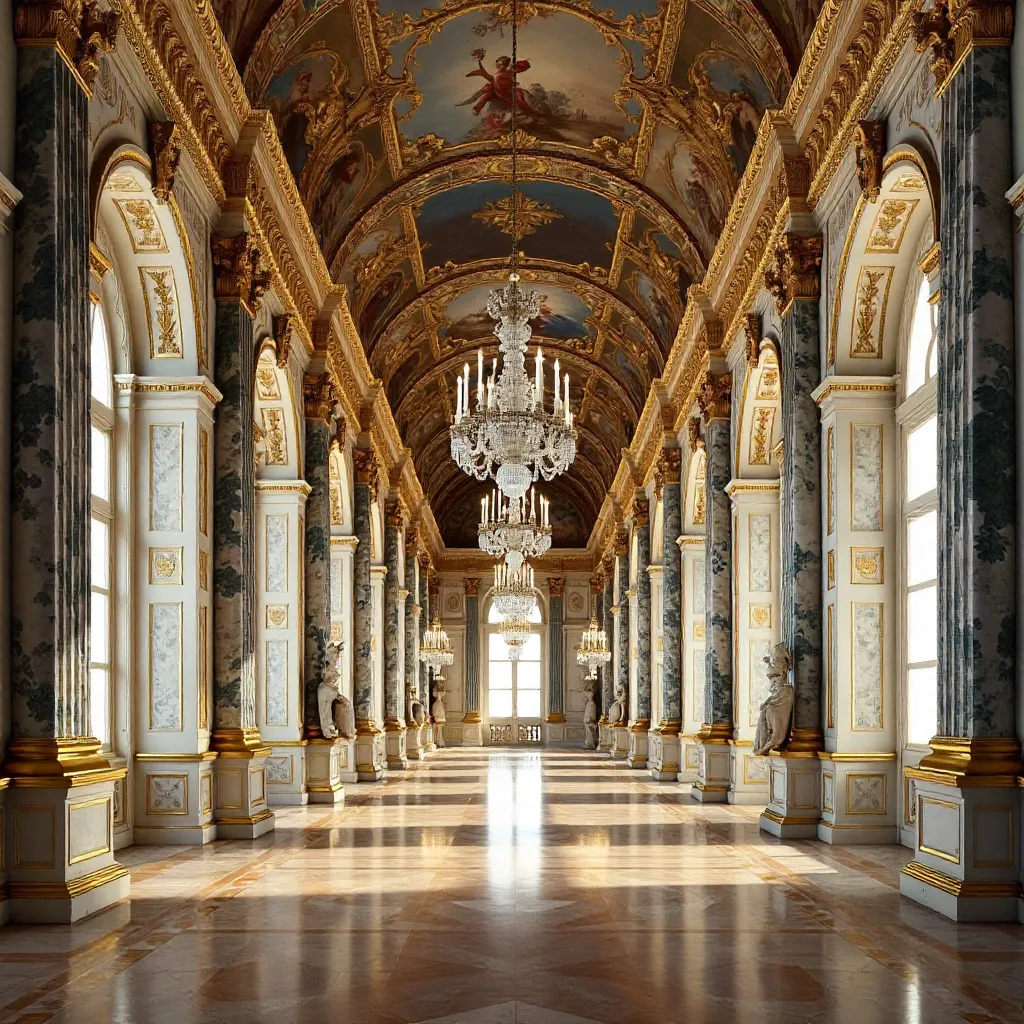 Gilded Grandeur: Versailles Ceiling and Columns