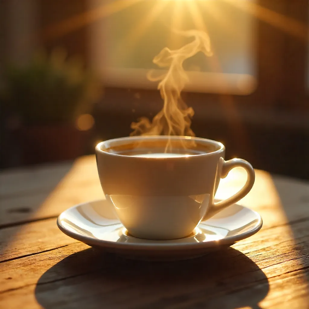Golden Hour Coffee in Tranquil Light
