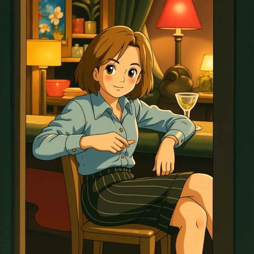 Vera Farmiga in Up in the Air (2009) - Anime style