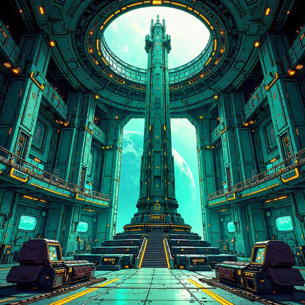 Monument in a Terraforming Station - Comic Book Style