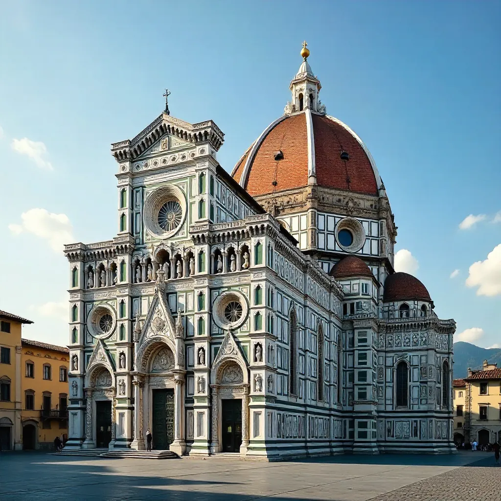Florence Cathedral and Brunelleschi's Dome Under Clear Sky