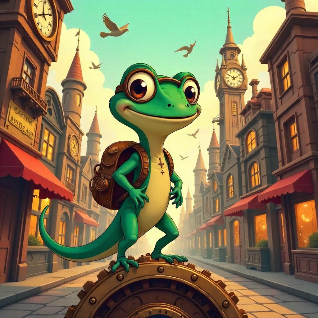Lizard in a Clockwork City: Cartoon Adventure