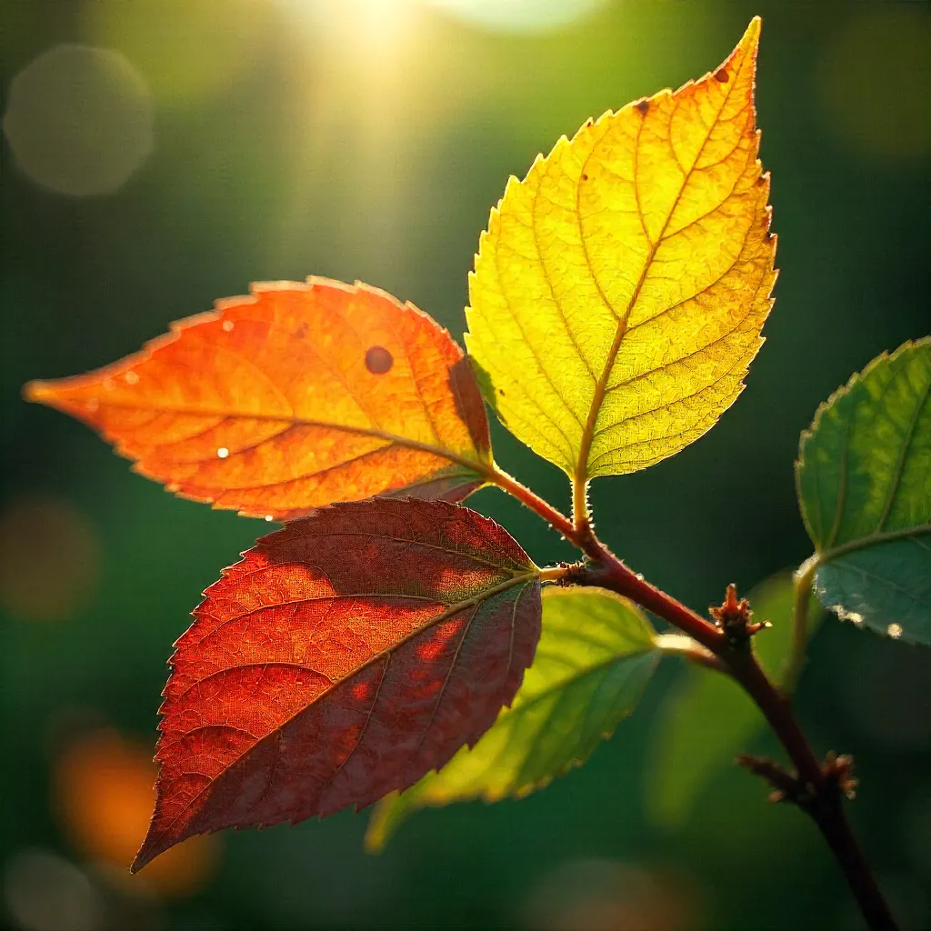 Nostalgic Light Leak on Vibrant Leaves