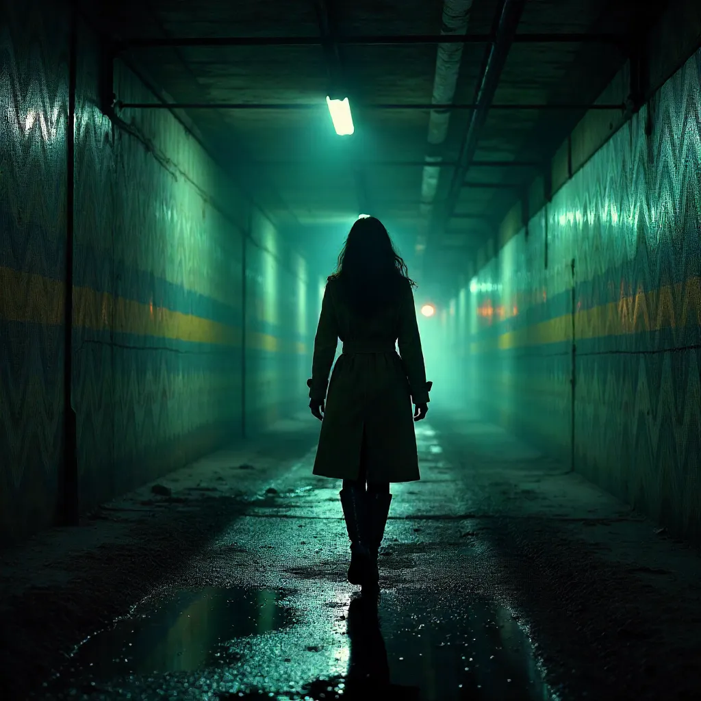 Mystery Walk: Woman in the Chevron Tunnel
