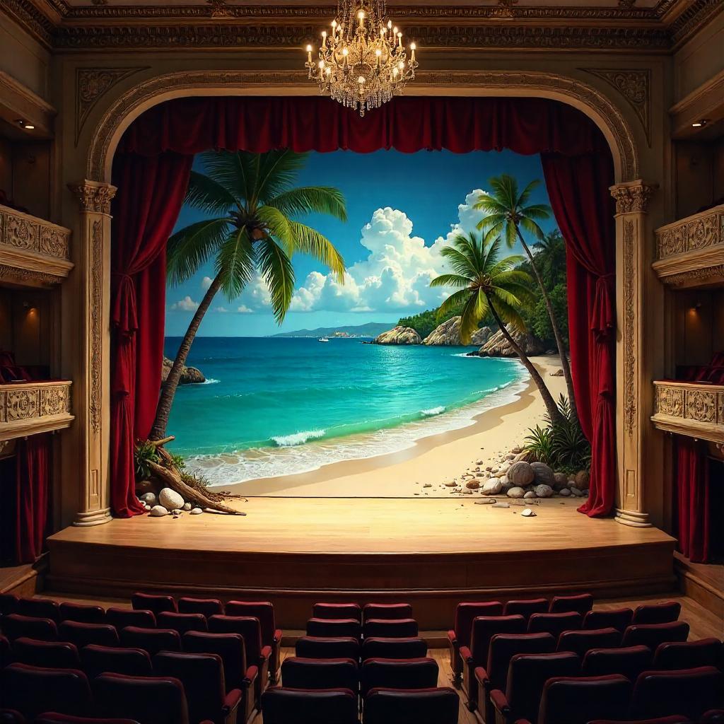 Beach in the Concert Hall: An Oil Painting