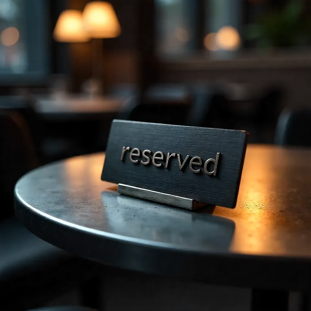Reserved Sign on Circular Metal Table