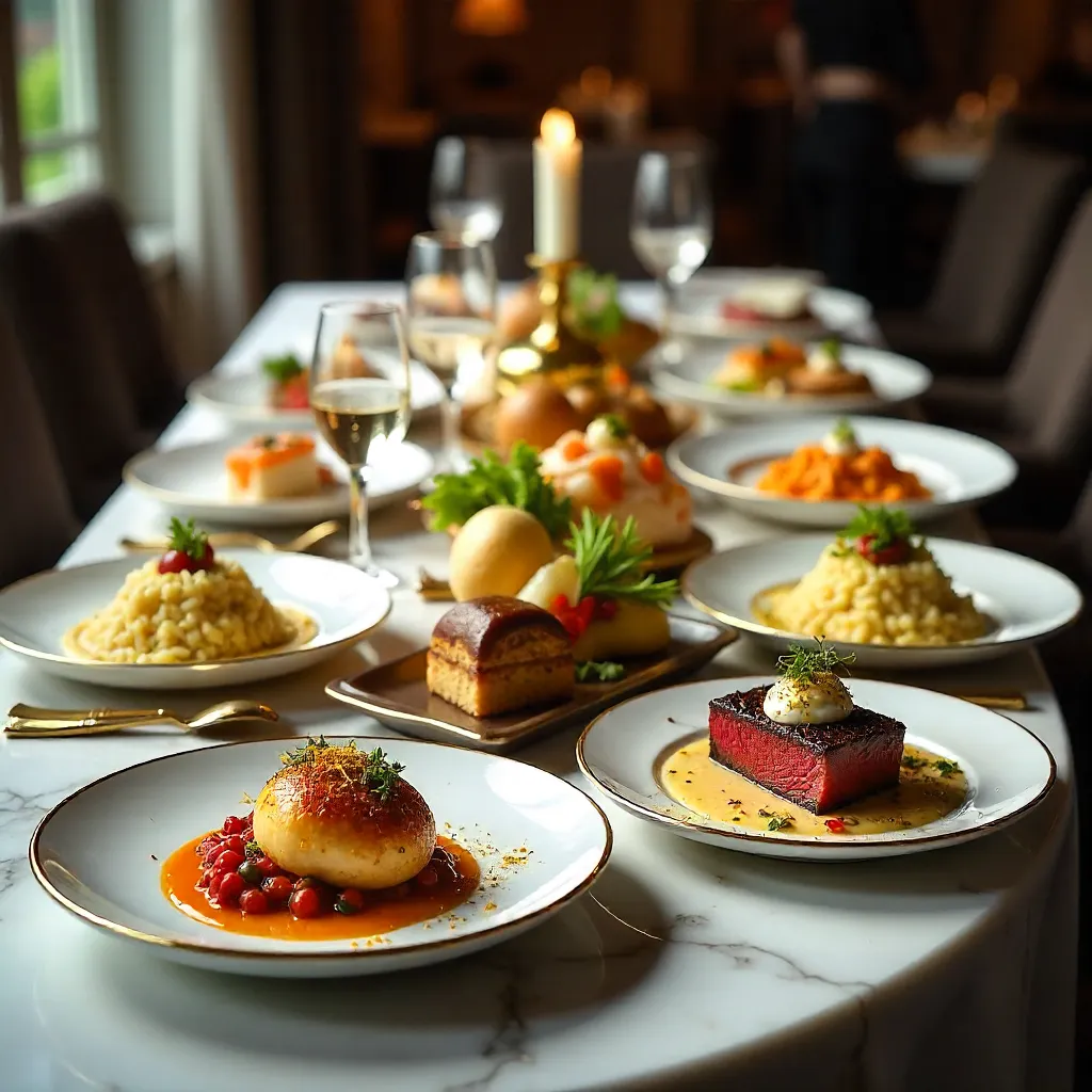 Opulent Gourmet Table: A Lavish Food Arrangement