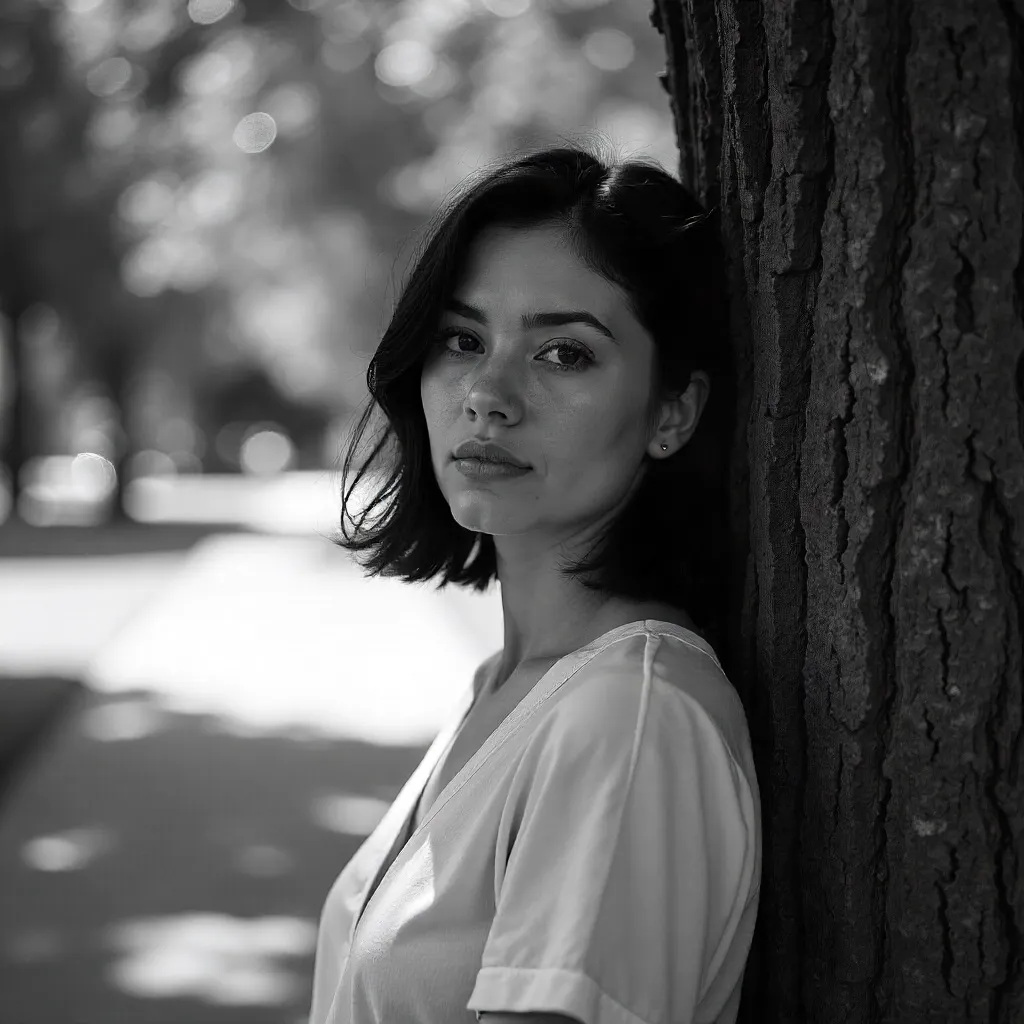 Monochrome Portrait in a Buenos Aires Park