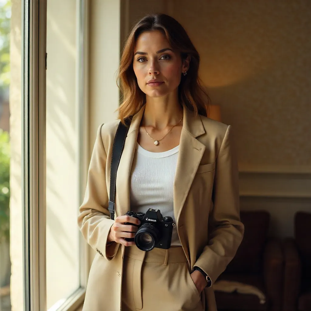 Stylish Portrait of a Photographer in Natural Light