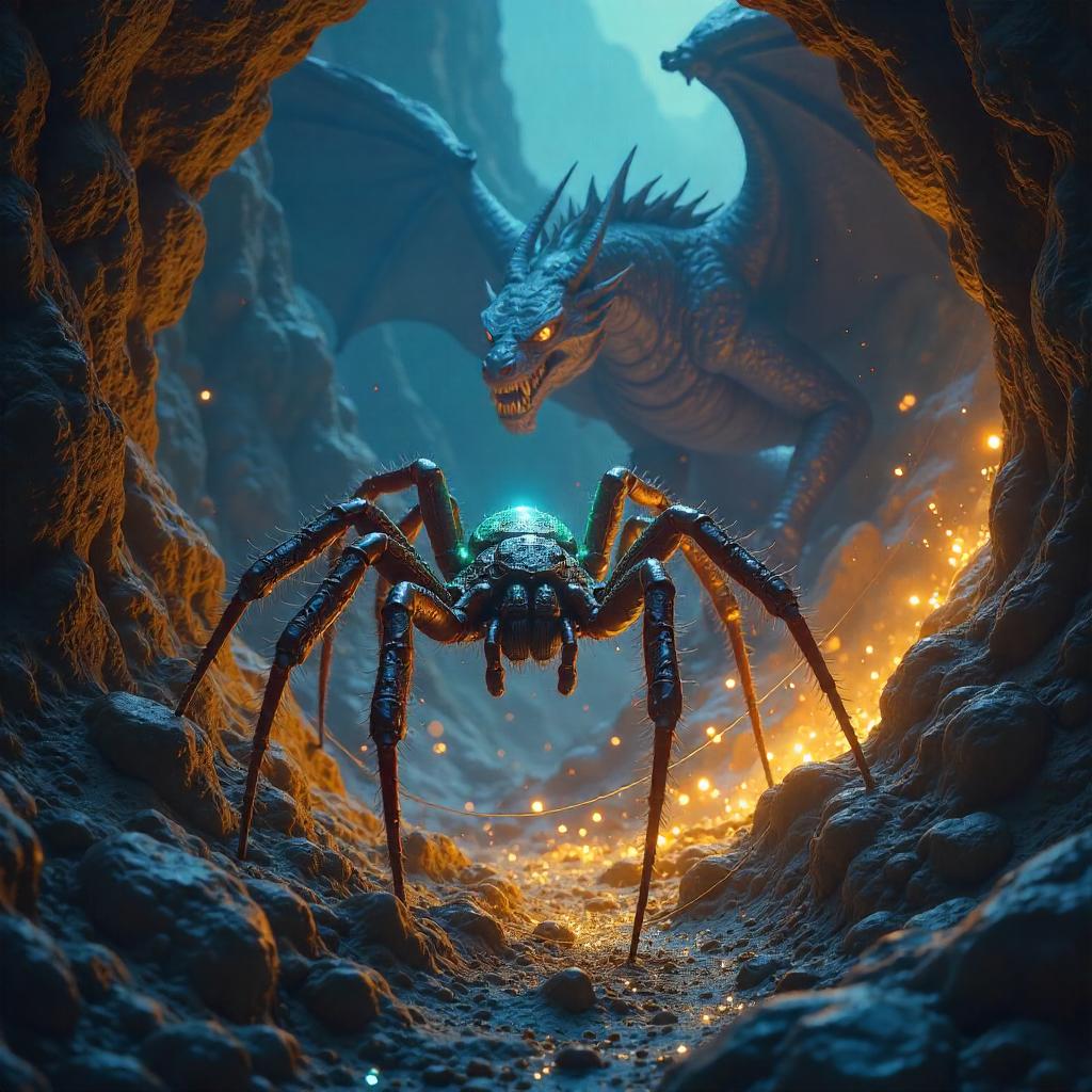 Spider in a Dragon's Lair (Digital Fantasy)