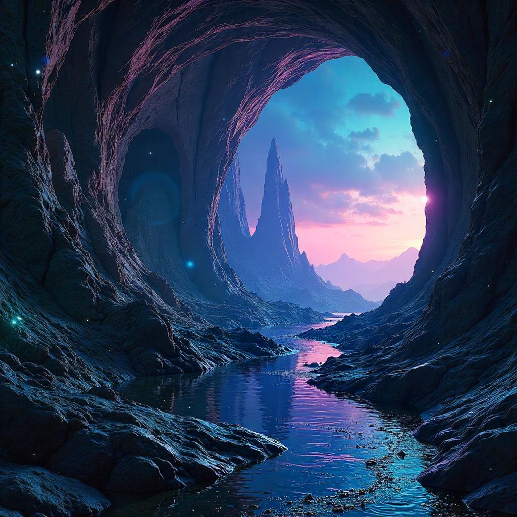 Photorealistic Alien Cave on a Distant World