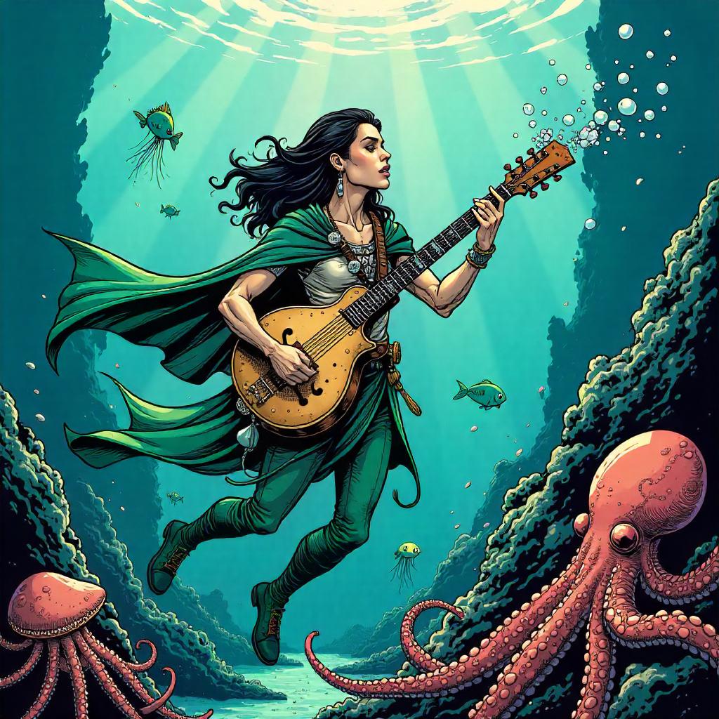 Undersea Bard: Bold Comic Splash