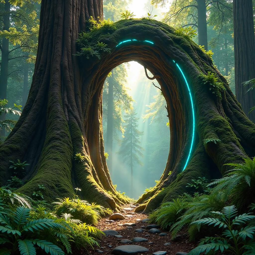 Gateway of Light in a Redwood Forest