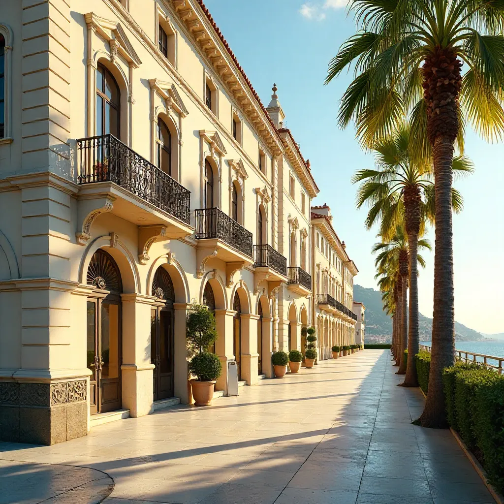 Classic Facade in Nice with Palm Trees