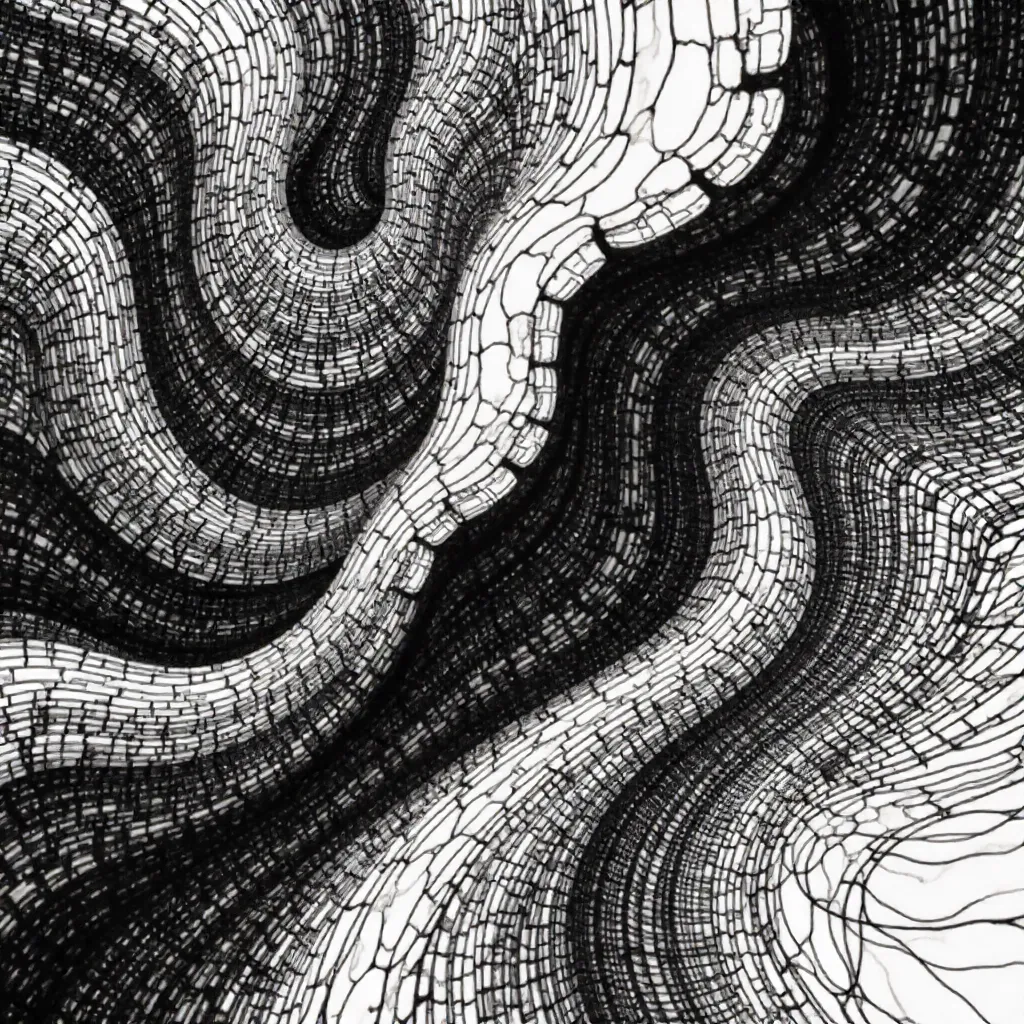 Intricate Black and White Texture Matrix