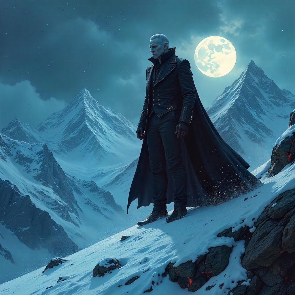 Vampire on a Snowy Summit: Concept Art