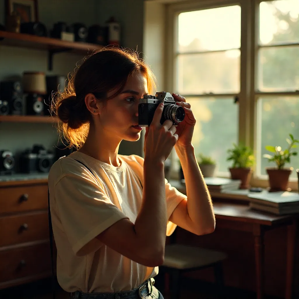 Capturing Creative Moments Indoors with a Vintage Camera