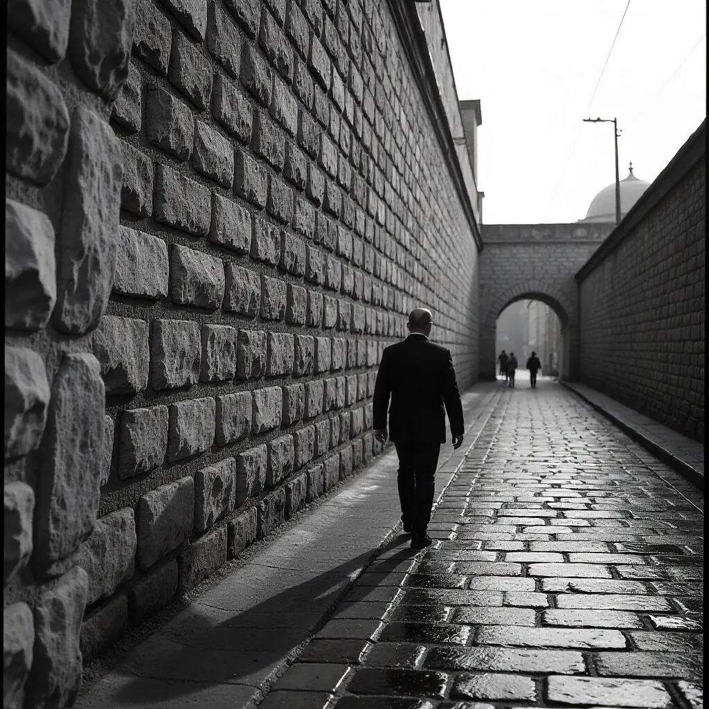Shadows on Bursa Walls: A Solitary Walk in Mono
