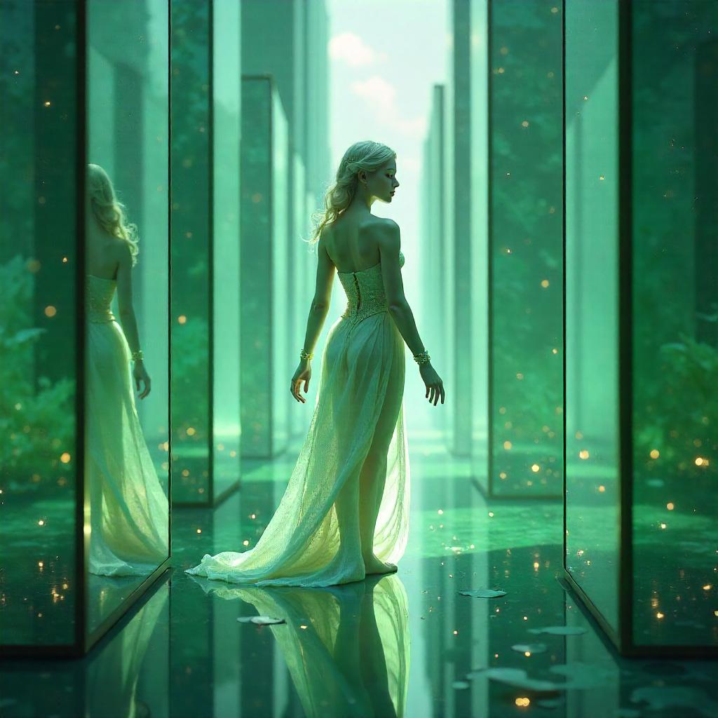 Nymph in a Mirror Maze - 3D Render